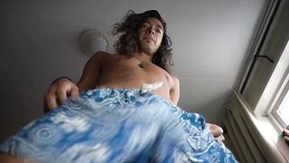 Dancing dick to trance while jerking off solo gushing