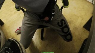 Cum drenched Vans and Janoskis while gay skater jerks off solo.