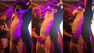 Blindfolded Cub Gags on Daddy Bear’s Cum until he Chokes