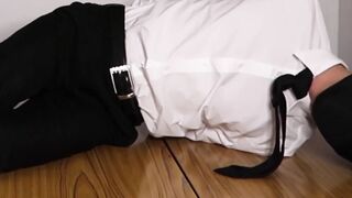 Suit Guy Gets Tied Up For Hours Gets Cummed Over 10 Times