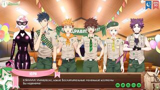 Gay scouts ruined in anime game with naked gamer twinks