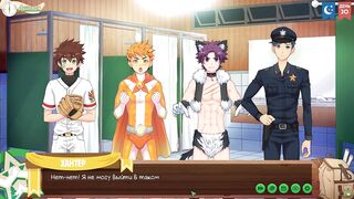 Gay scouts ruined in anime game with naked gamer twinks