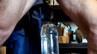Straight guy gets stuffed with massive knot anal gape filled solo