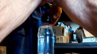 Straight guy gets stuffed with massive knot anal gape filled solo