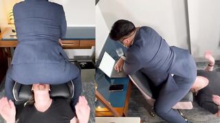 Facesitting fart sniff boy gets face ass worshipped for promotion
