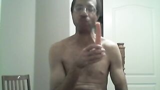 Black cock stuffed with carrot ass and mouth stuffed tight raw solo