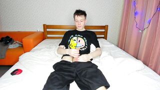 Hung 18 Twink Gushes from Big Load Blowjob
