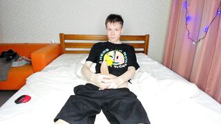 Hung 18 Twink Gushes from Big Load Blowjob