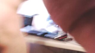 Office chair dildo ride twink gets destroyed in deep anal solo session