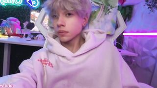 Cute femboy whimpers while taking that big dick good boy handjob