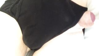Twink leaks cum from thick uncut dick after heaving moans