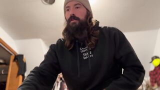 Quick male jerk off cumshot explodes on chest