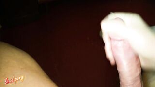 Massive veiny cock strokes to gay solo climax with deep moaning