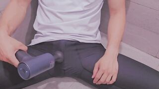 Asian fox dog alone squeezes creamy loads daily with black tights and squirting machine