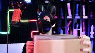 Twink pup destroys his tight hole with GLORIOUS fantasy dildo