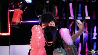 Twink pup destroys his tight hole with GLORIOUS fantasy dildo