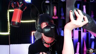 Twink pup destroys his tight hole with GLORIOUS fantasy dildo
