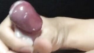 Gay solo jerking with electric massager big cumshot slow motion