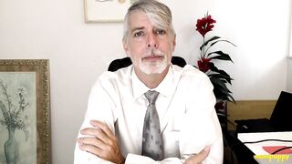 Psychiatrist Richard Lennox corrupts virgin manpuppy with suit leashed joi in office session