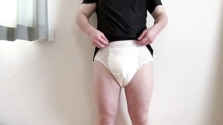 Gay Japanese nappies ruined by creamy orgasms