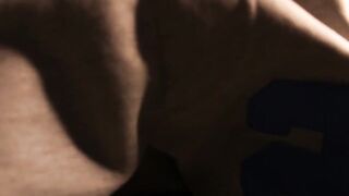 Eren Jaeger gets choked by Mikasa's giant cock in solo anime jerk off fantasy