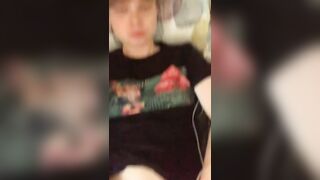 Blond twink drops his cock for hot solo top