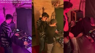 Bicurious DJ gets plowed at seedy house party by hung jock
