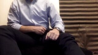 Dressed to debauch cumming home from work big cock mess
