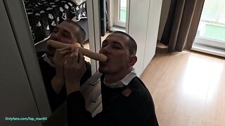 Horny Priest Sucked Dildo Then Fucked His Hairy Ass Raw First Time