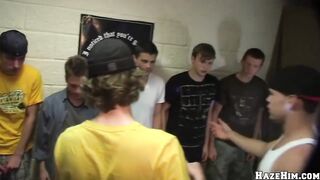 College frat pledges destroyed in wild lingerie challenges cumshot