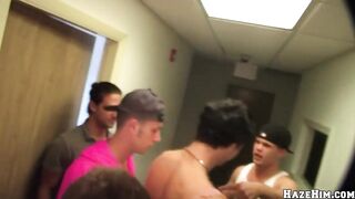 College frat pledges destroyed in wild lingerie challenges cumshot