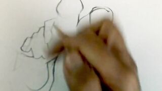 Cock2cock frottage art two dicks drawn big cocks rubbing raw