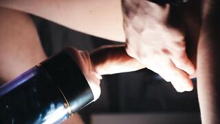 Twink Gets Destroyed by Big Uncut Dick in Hands-free Stroker Cumshot