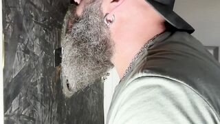 Young virgin gets destroyed in gloryhole with thick beard cumshot