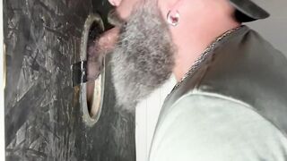 Young virgin gets destroyed in gloryhole with thick beard cumshot