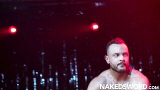Muscular Sir Peter throatfucked and deepthroat choked on big cock till he gagged and came