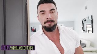 Hunk Boss Baxter James rips raw ass fucking on the BBQ bed