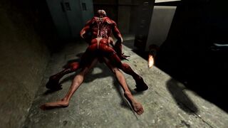 Leon Kennedy deepthroat monster cock fucked raw cum inside