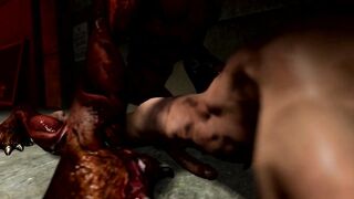 Leon Kennedy deepthroat monster cock fucked raw cum inside