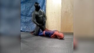 O'neill frogman brutal humps spiderman dummy until thick loads explode