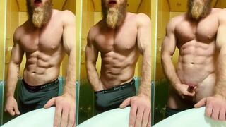 Morning Hard-On Blasts Thick Loads from Fit Guy’s Gym Body