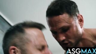 Gay muscle caught jerking off on camera leads to rough ass pounding