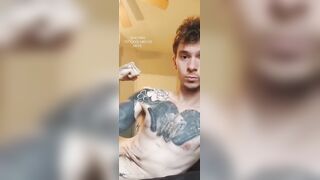 Tatted hairy hole stuffed with raw uncut.
