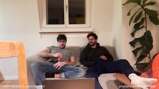 Straight buddy fingers my cock for the first time edging handjob gay best friends reality