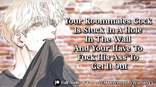 Daddy Stuck Fucking His Roommate Raw Daddy Growls While Guy Whimpers Loud