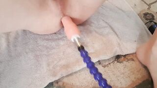 I stole my girlfriend's fuck machine and destroyed my tight hole raw