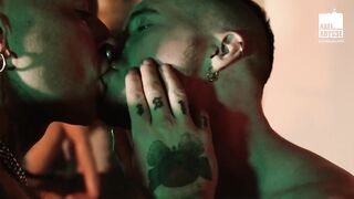 Bound Axel Abysse ass tormented by huge dildo rough gay fisting