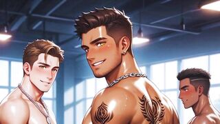 Twink fighters destroy gym with insane anime gay orgy raw