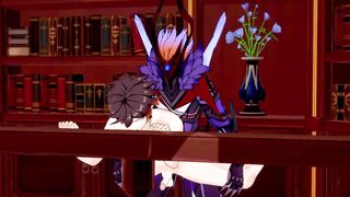 Tartaglia breeds Zhongli to climax in Genshin Impact Yaoi animation