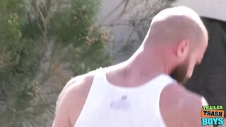 Redneck Hunk Gets Destroyed By Two Brutal Bareback Toppers